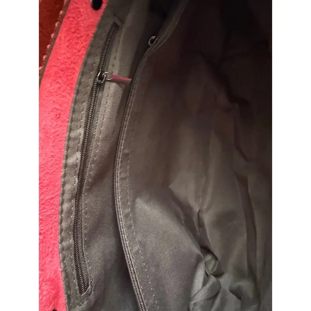 NWOT Elegant Faux Leather Tote with Removable Long Strap in Burgundy